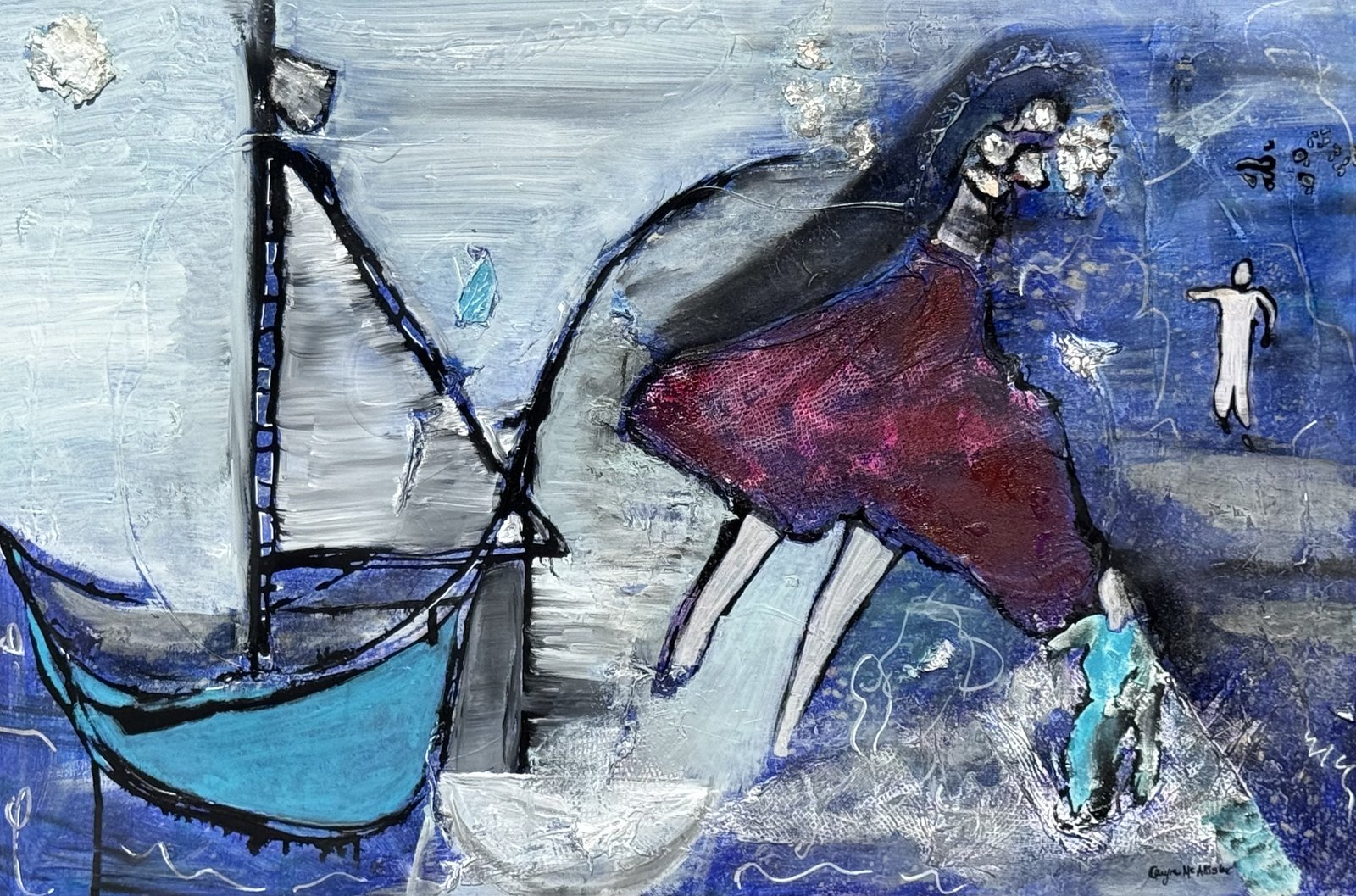 Bon Voyage — Mixed media on canvas