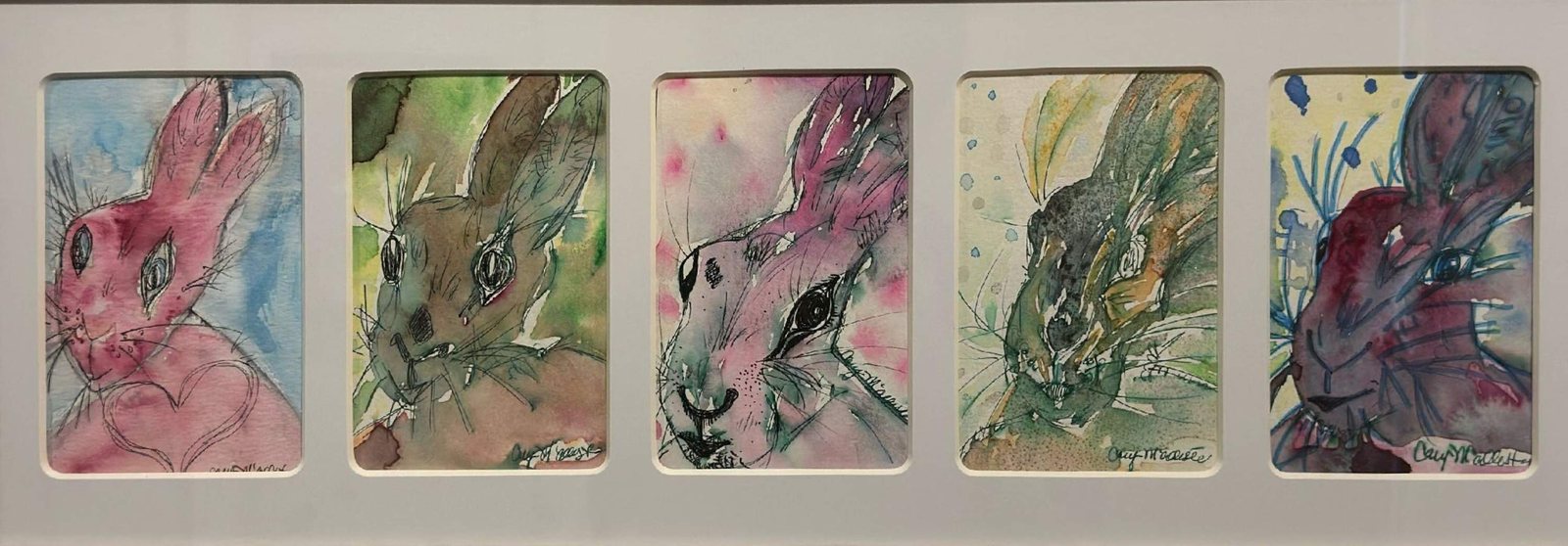 Five Hares — Watercolor
