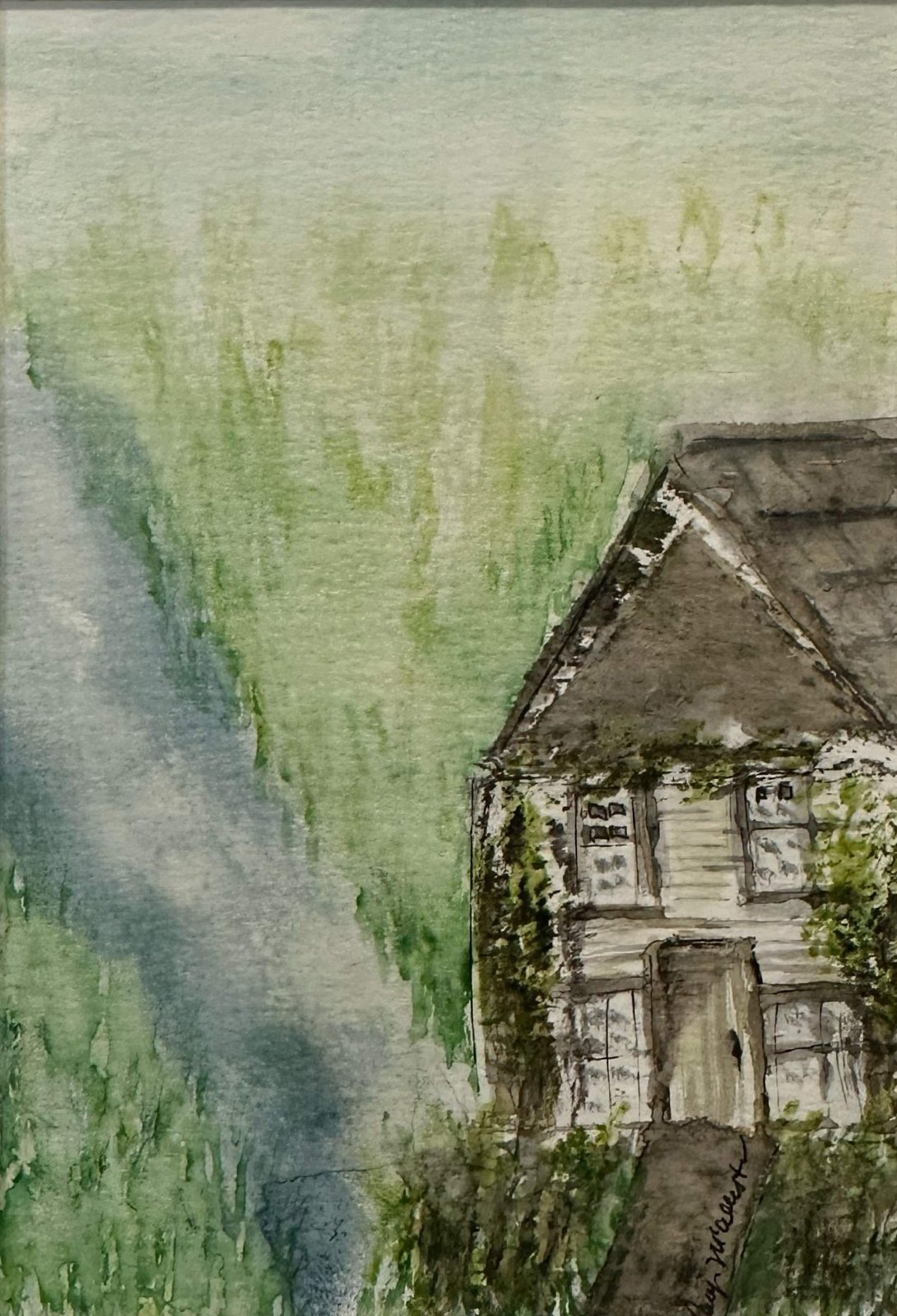 House in the Mist — Watercolor