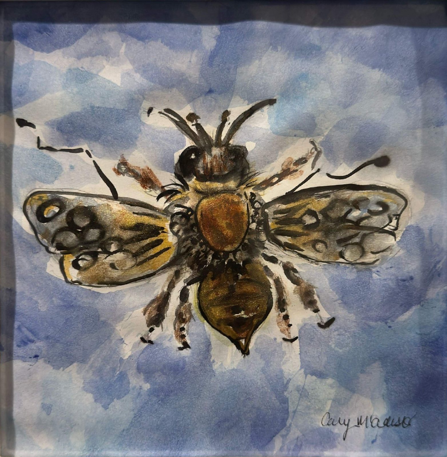 Honeybee — Watercolor & ink