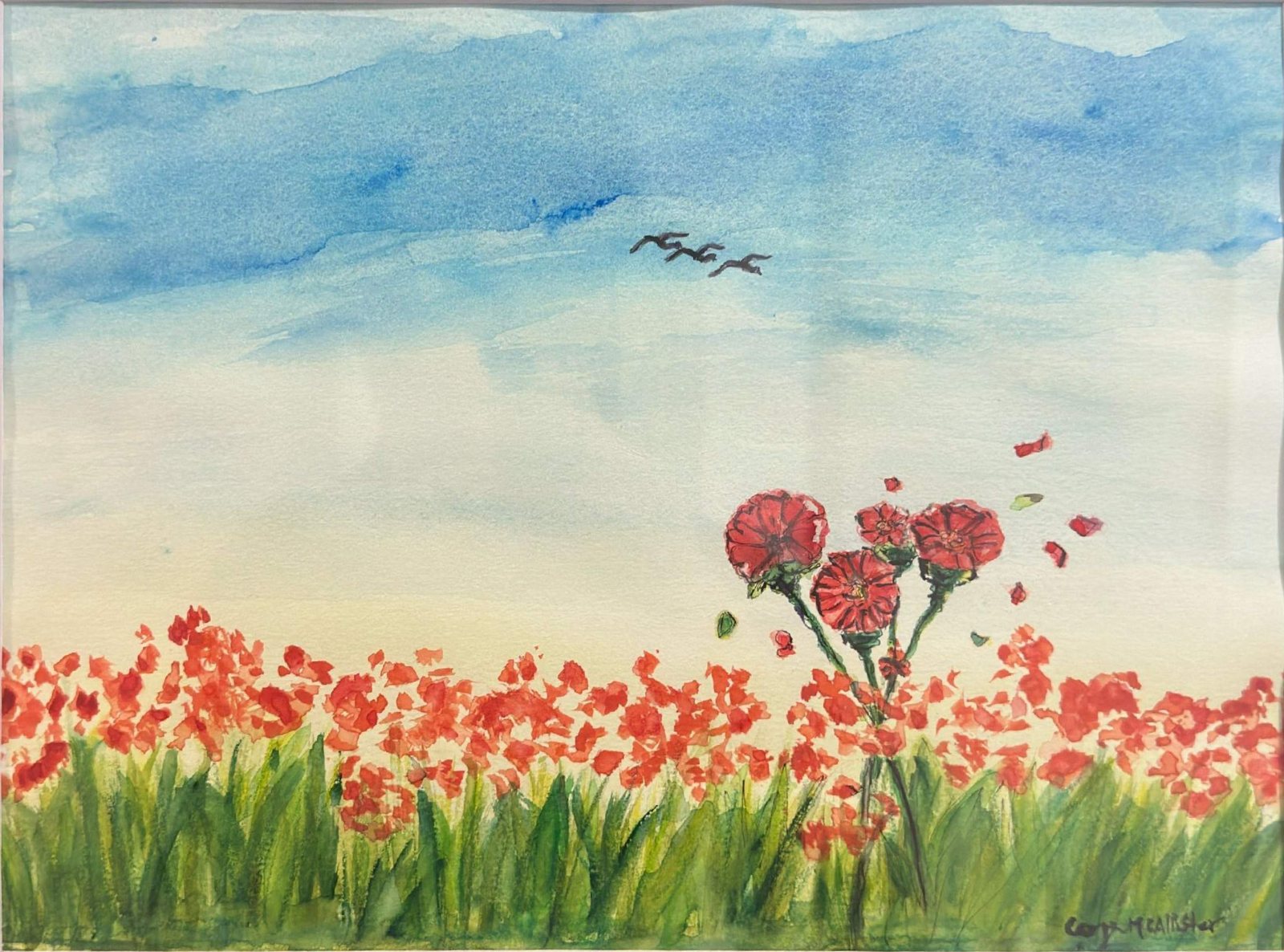 Poppies at Noon — Watercolor