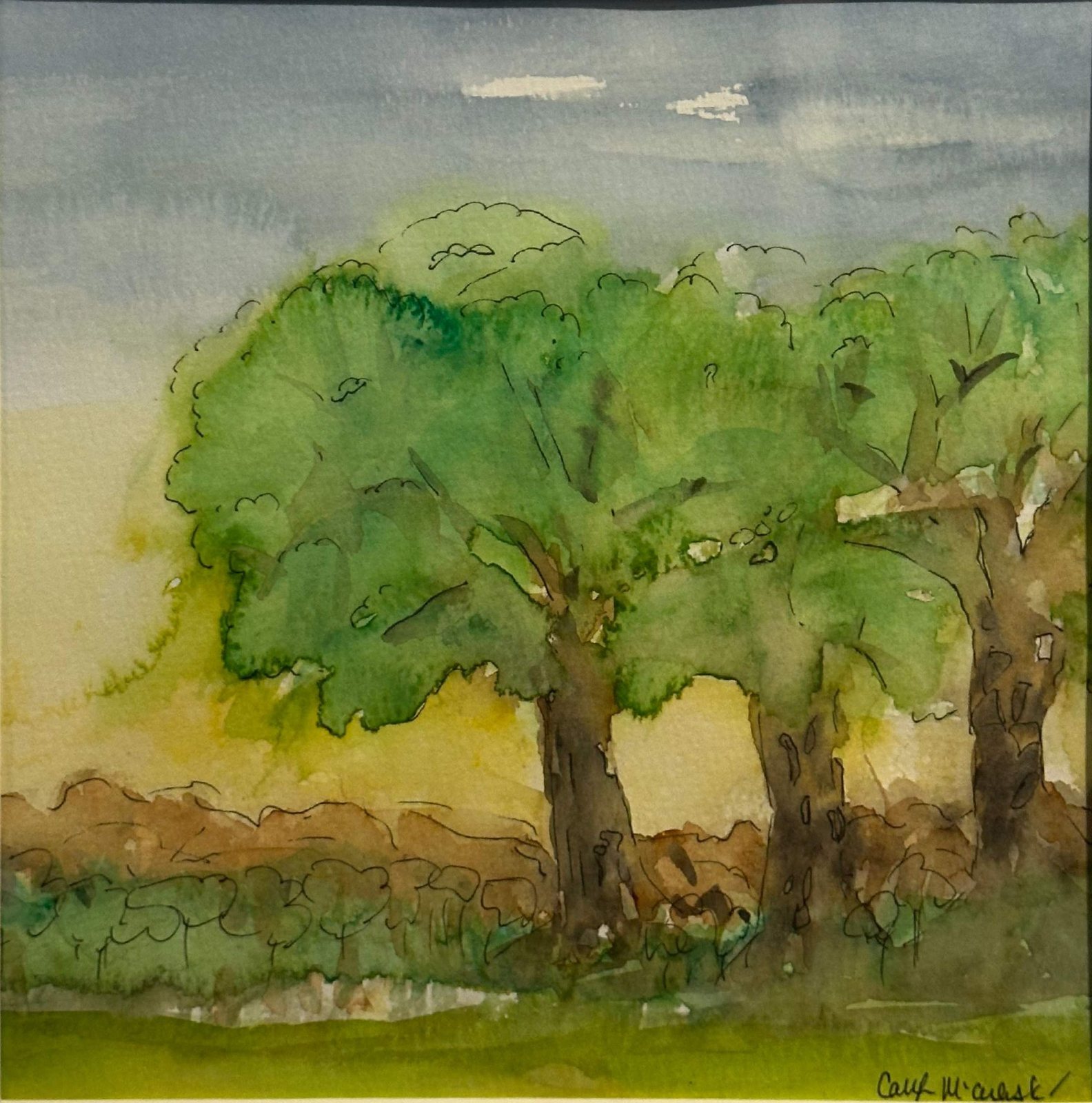 Two Trees — Watercolor
